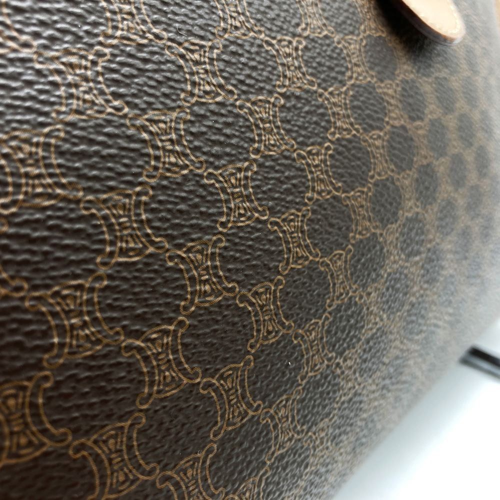 CELINE Clutch Bag Second Bag Macadam PVC Leather Brown Authentic