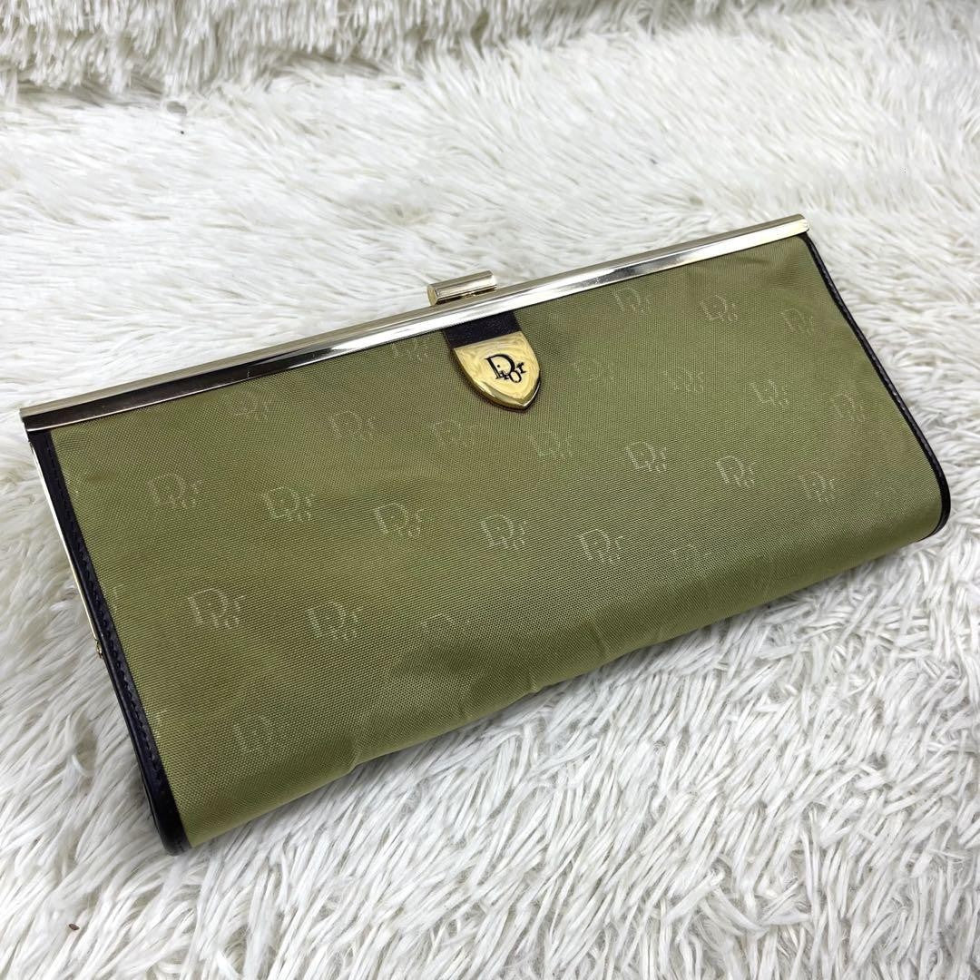 Christian Dior Clutch Bag Second Bag Trotter Nylon Khaki Authentic