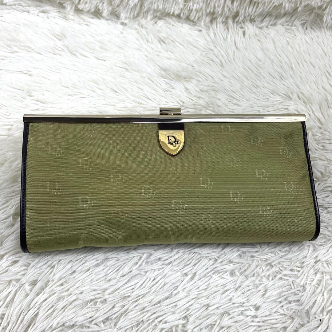 Christian Dior Clutch Bag Second Bag Trotter Nylon Khaki Authentic
