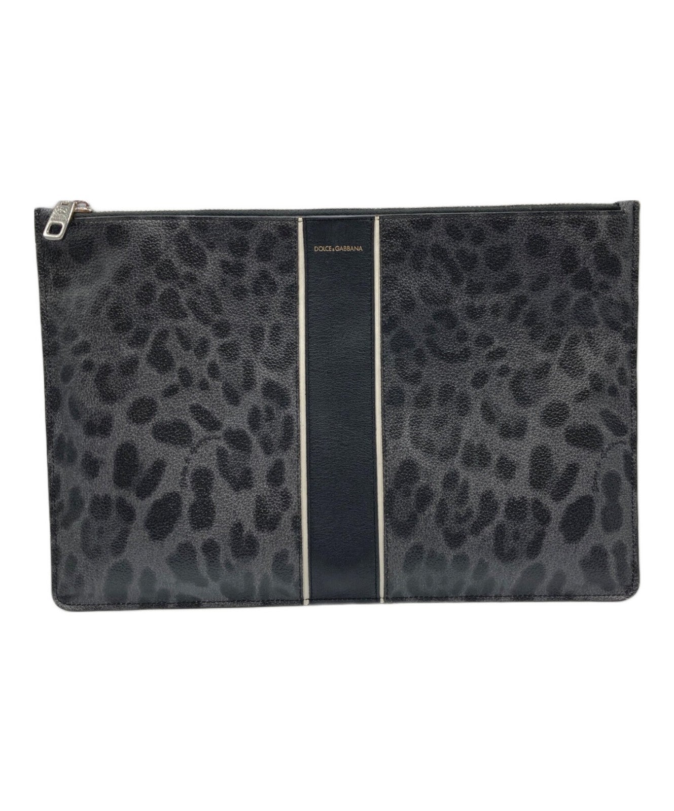 Dolce & Gabbana Clutch Bag Second Bag Leopard Black Authentic