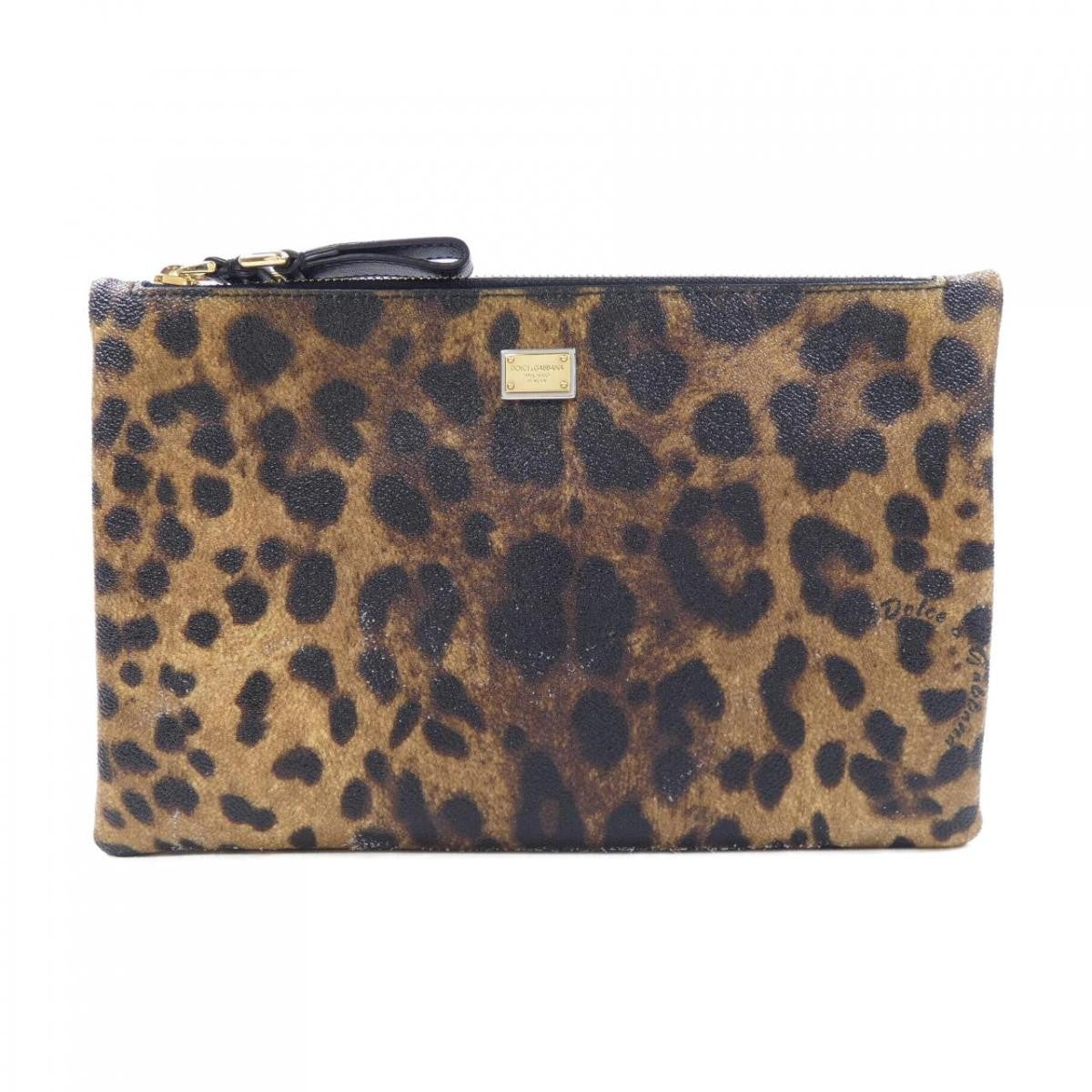 Dolce & Gabbana Bag Purse Leopard Black Brown Authentic