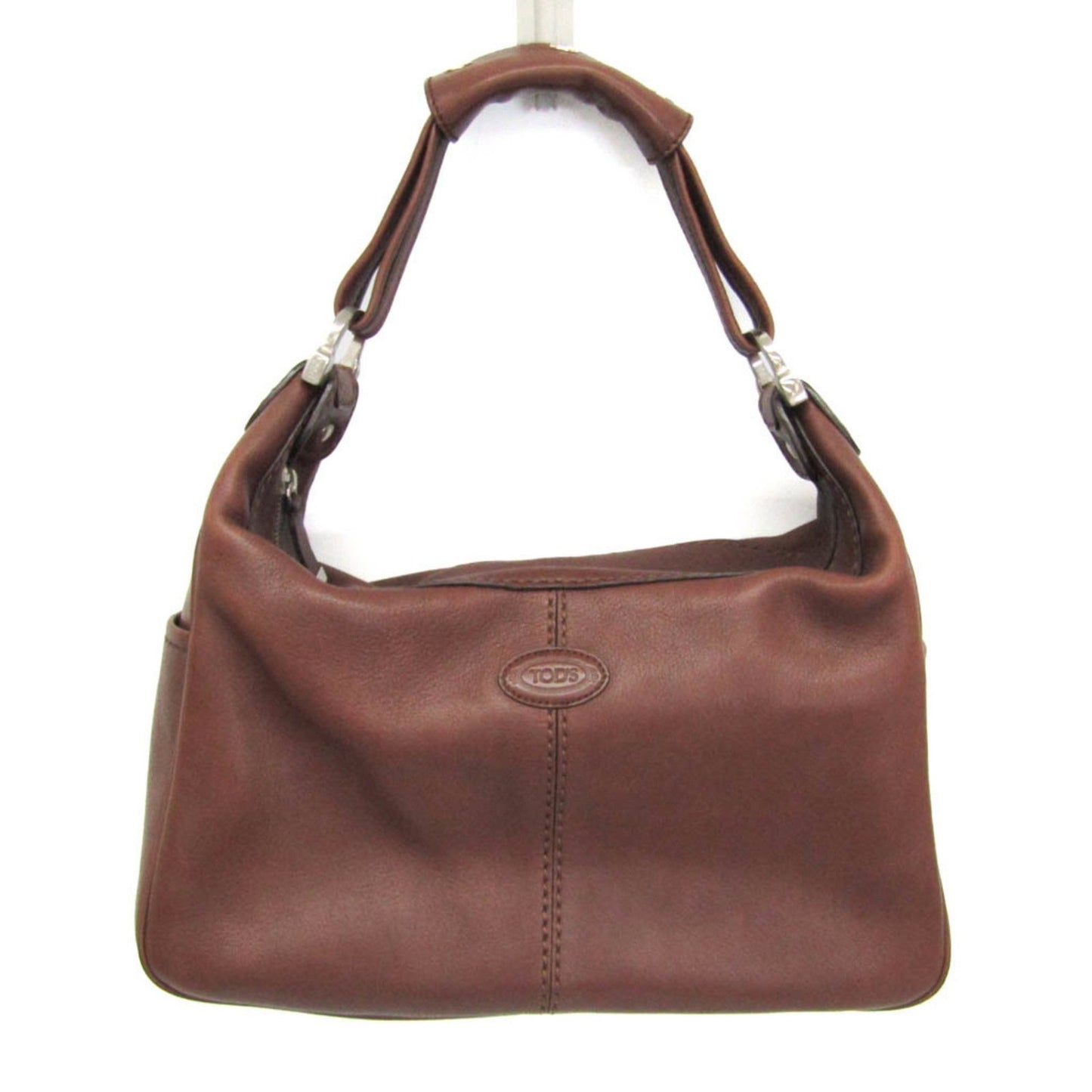 TOD'S Shoulder Bag Purse Leather Brown Authentic