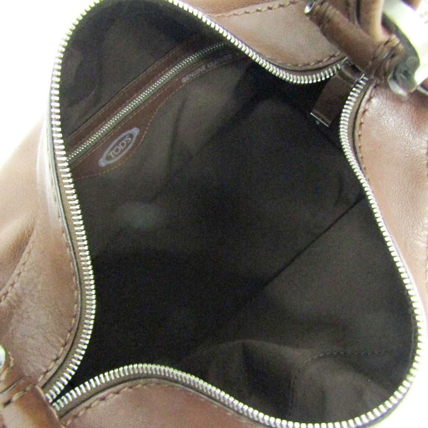 TOD'S Shoulder Bag Purse Leather Brown Authentic