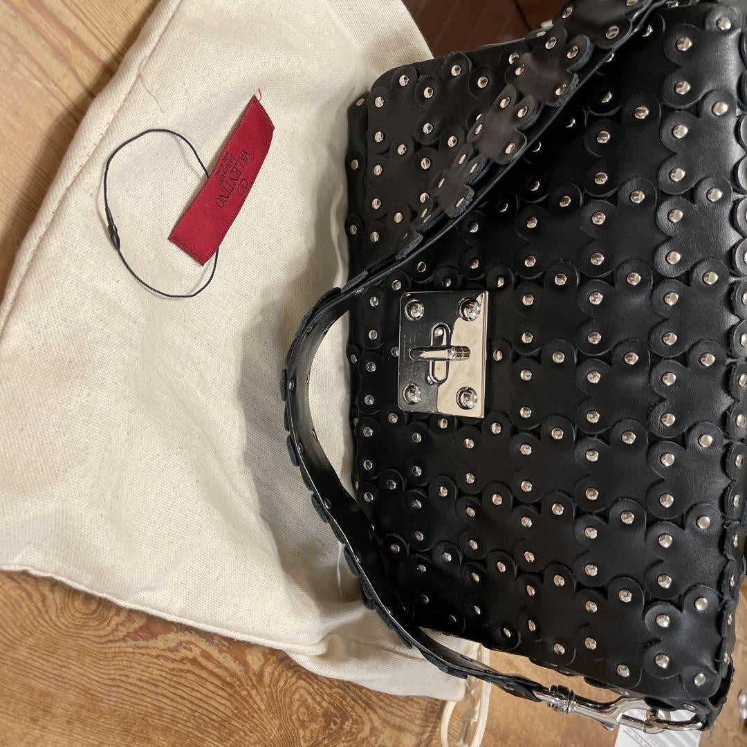 RED VALENTINO Shoulder Bag Purse Black Authentic