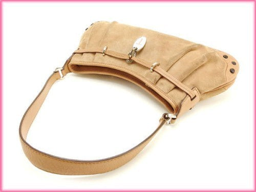 TOD'S Shoulder Bag Purse Beige Authentic
