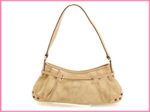 TOD'S Shoulder Bag Purse Beige Authentic