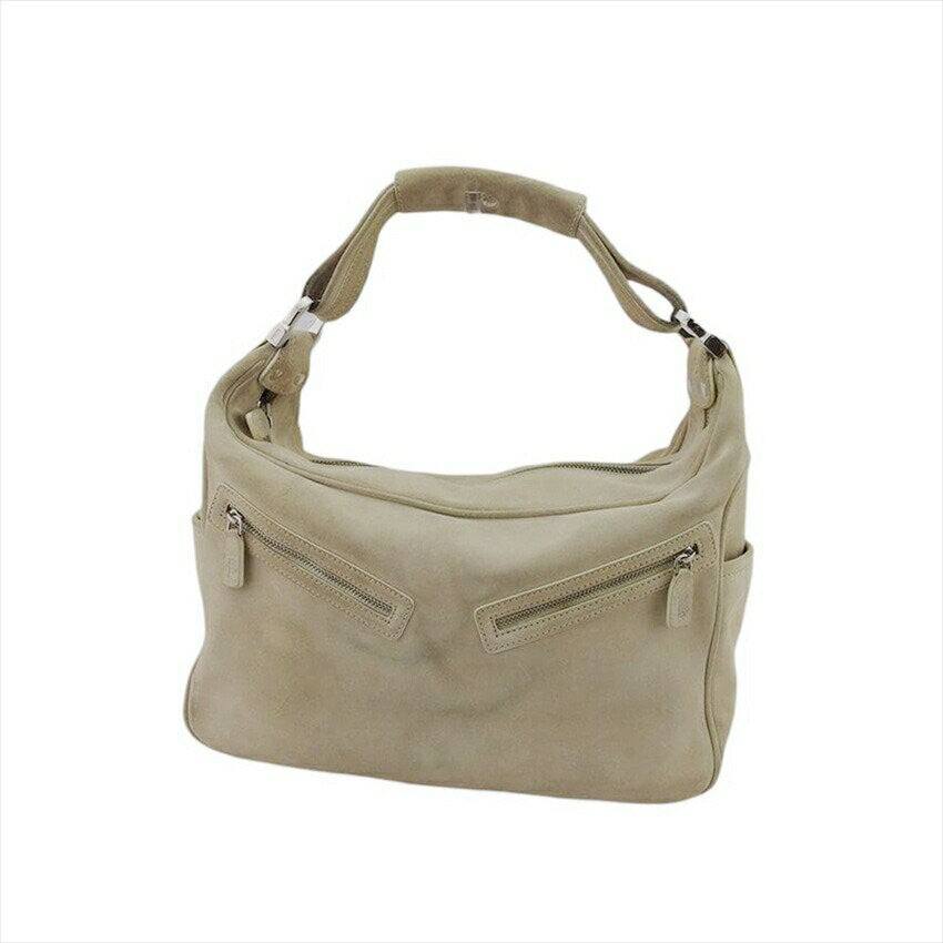 TOD'S Shoulder Bag Purse Beige Authentic