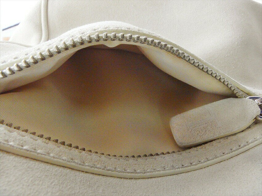 TOD'S Shoulder Bag Purse Beige Authentic