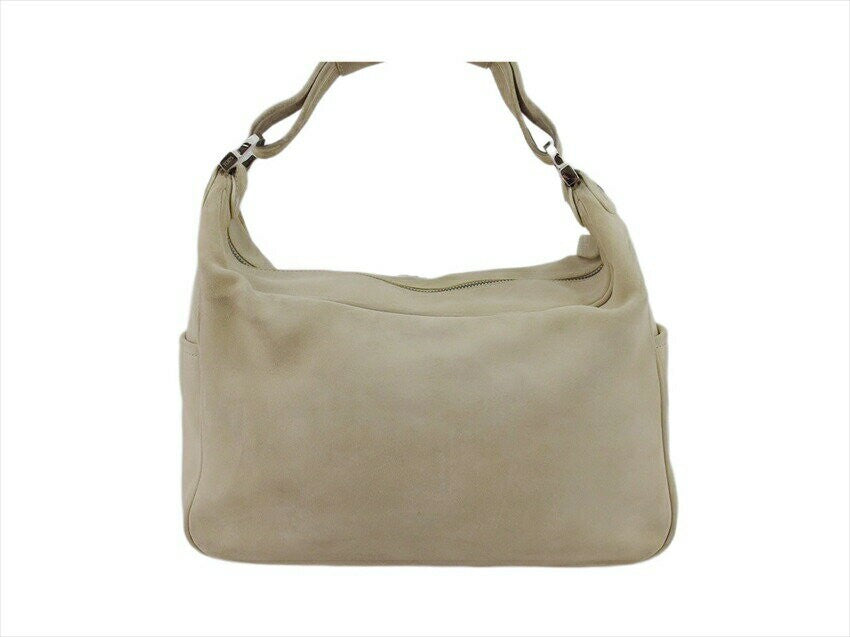 TOD'S Shoulder Bag Purse Beige Authentic