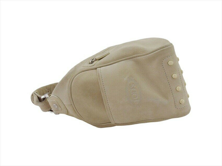 TOD'S Shoulder Bag Purse Beige Authentic