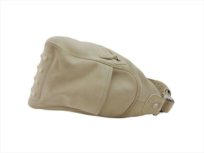 TOD'S Shoulder Bag Purse Beige Authentic