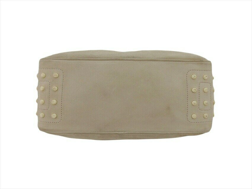 TOD'S Shoulder Bag Purse Beige Authentic