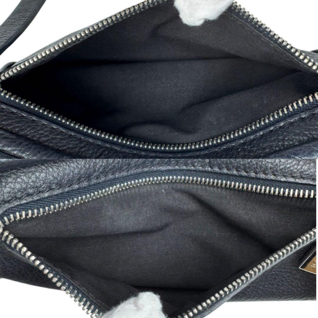 TOD'S Hand Bag Tote Purse Leather Navy Authentic