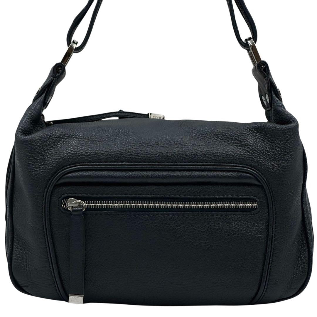 TOD'S Hand Bag Tote Purse Leather Navy Authentic