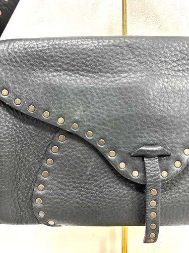 CELINE Shoulder Bag Purse Leather Black Authentic
