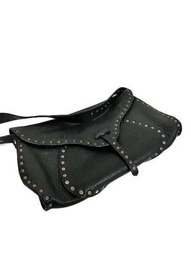 CELINE Shoulder Bag Purse Leather Black Authentic