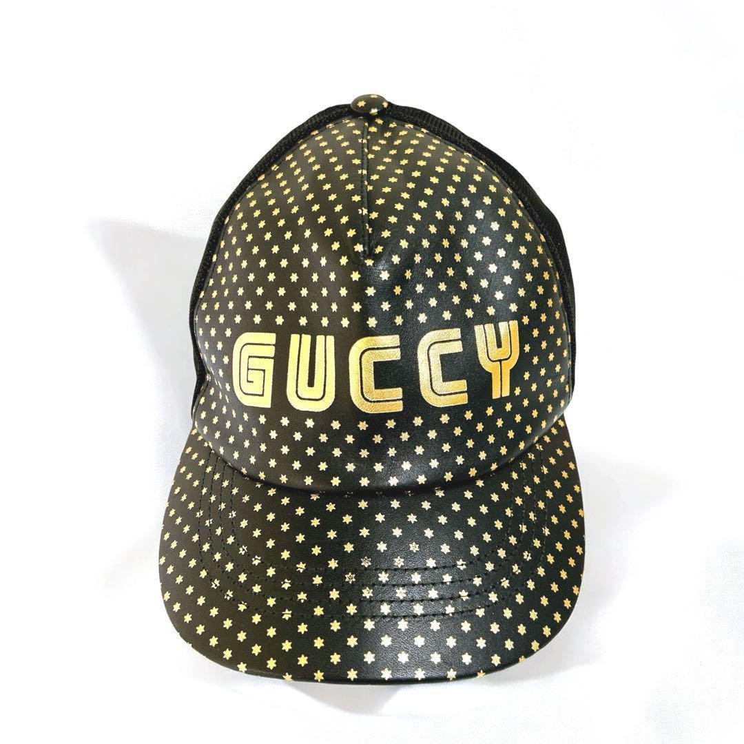 Gucci SEGA Hat Cap Baseball Cap Star Black Gold Men's Size XL Authentic