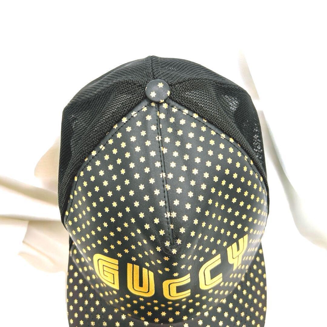 Gucci SEGA Hat Cap Baseball Cap Star Black Gold Men's Size XL Authentic