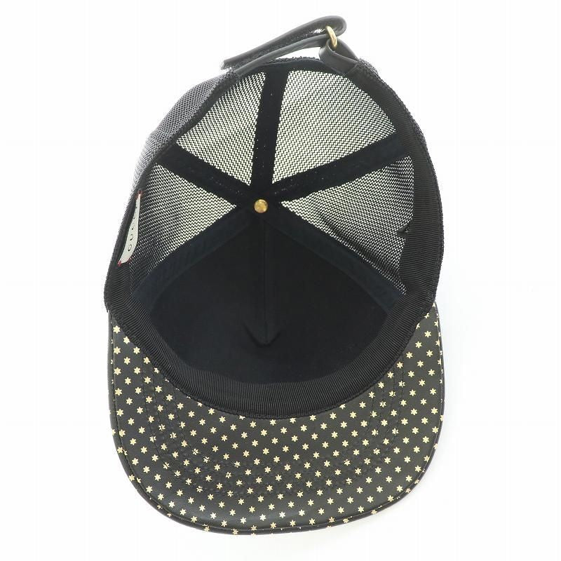 Gucci Sega Hat Cap Baseball Cap Star Black Gold Size S Men's Authentic