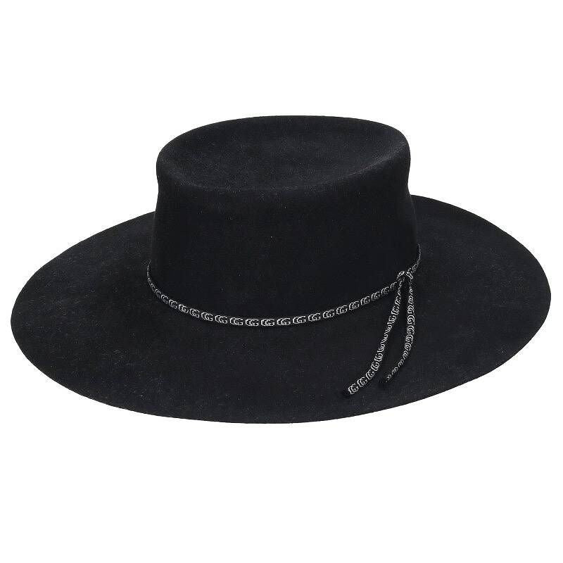 Gucci Ribbon Brim Hat GG Black Men's Authentic