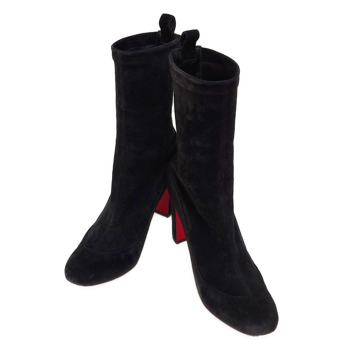 Christian Louboutin Boots Shoes EU 37.5 US 7.5 Suede Black Authentic