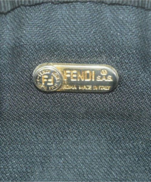 FENDI Shoulder Bag Purse FF Pecan Navy Gray Authentic