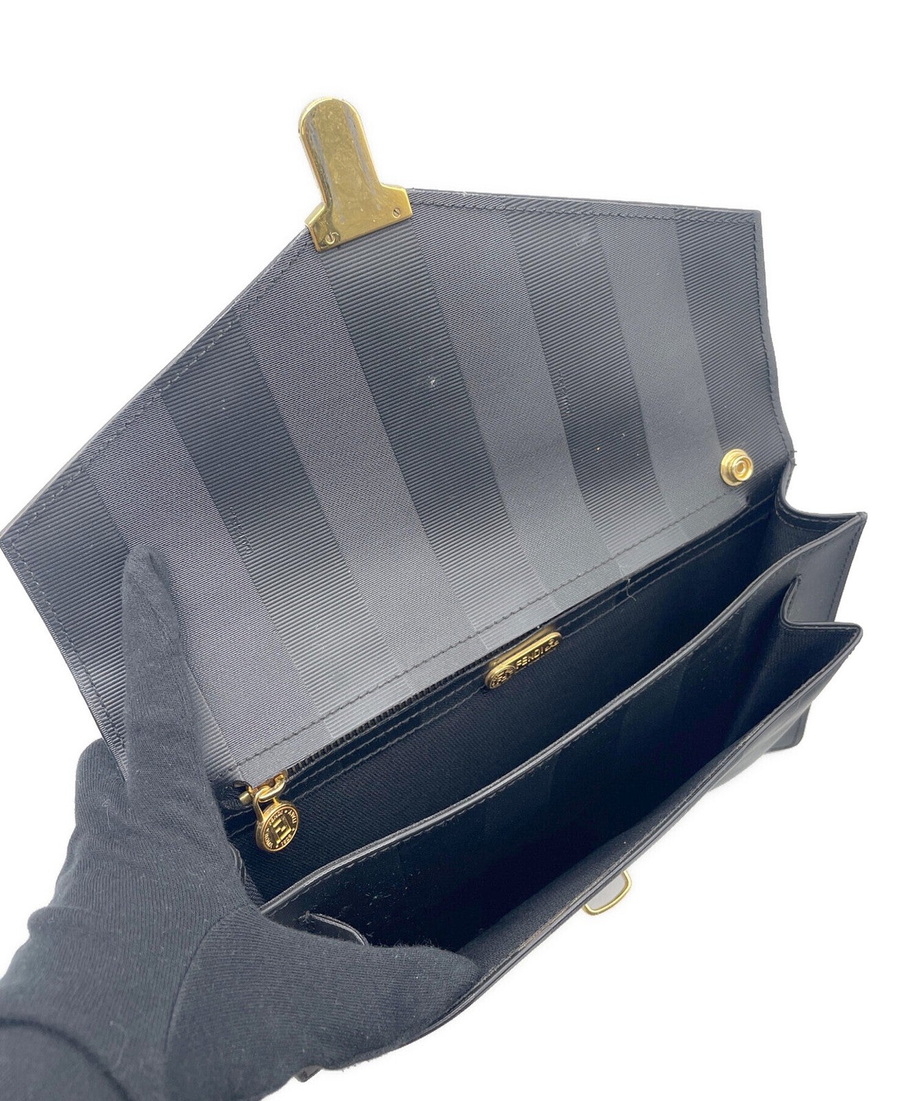 FENDI Clutch Bag Second Bag Black Authentic