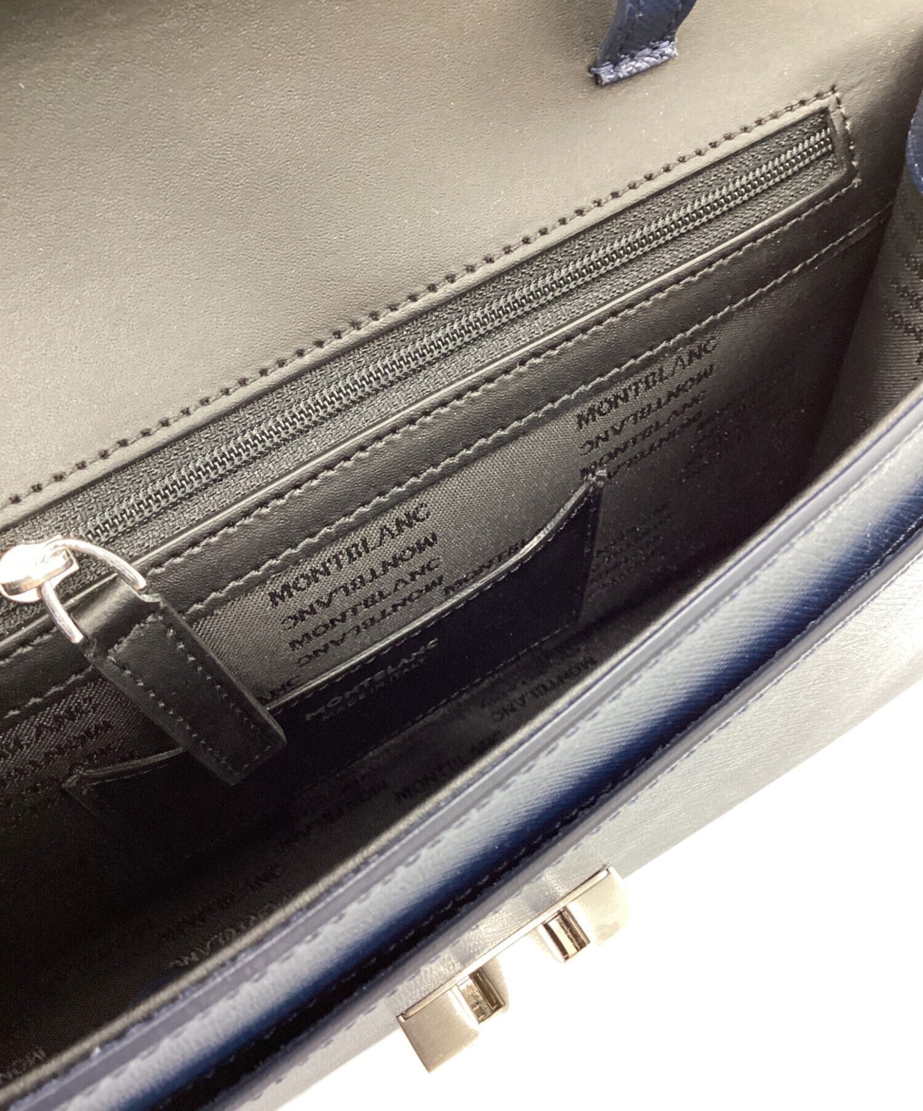 Montblanc Clutch Bag Second Bag Navy Authentic