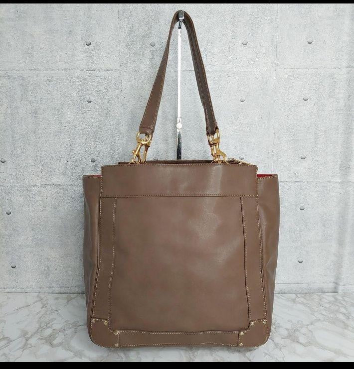 Chloe Shoulder Bag Tote Purse EDEN Leather Brown Authentic