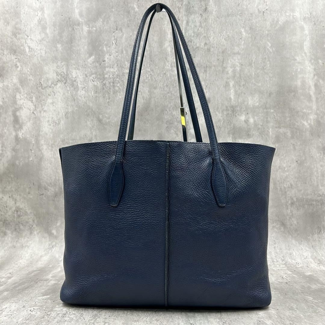 TOD'S Hand Bag Tote Purse 2way JOY Leather Navy Authentic