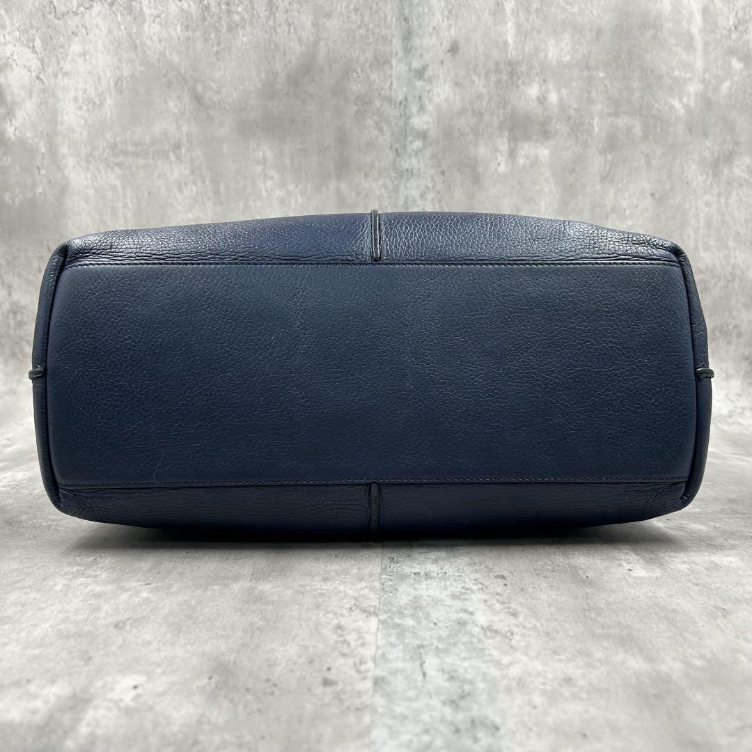 TOD'S Hand Bag Tote Purse 2way JOY Leather Navy Authentic