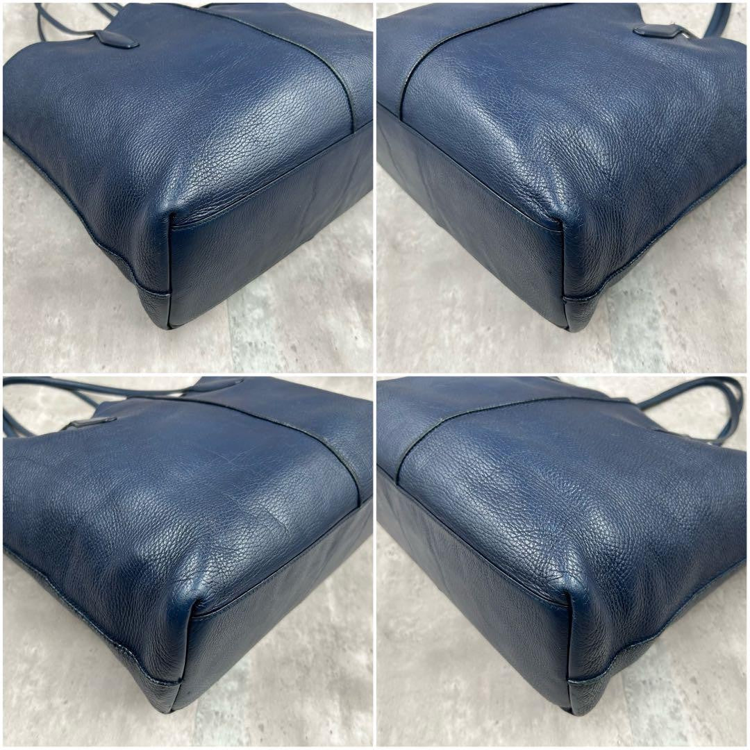 TOD'S Hand Bag Tote Purse 2way JOY Leather Navy Authentic