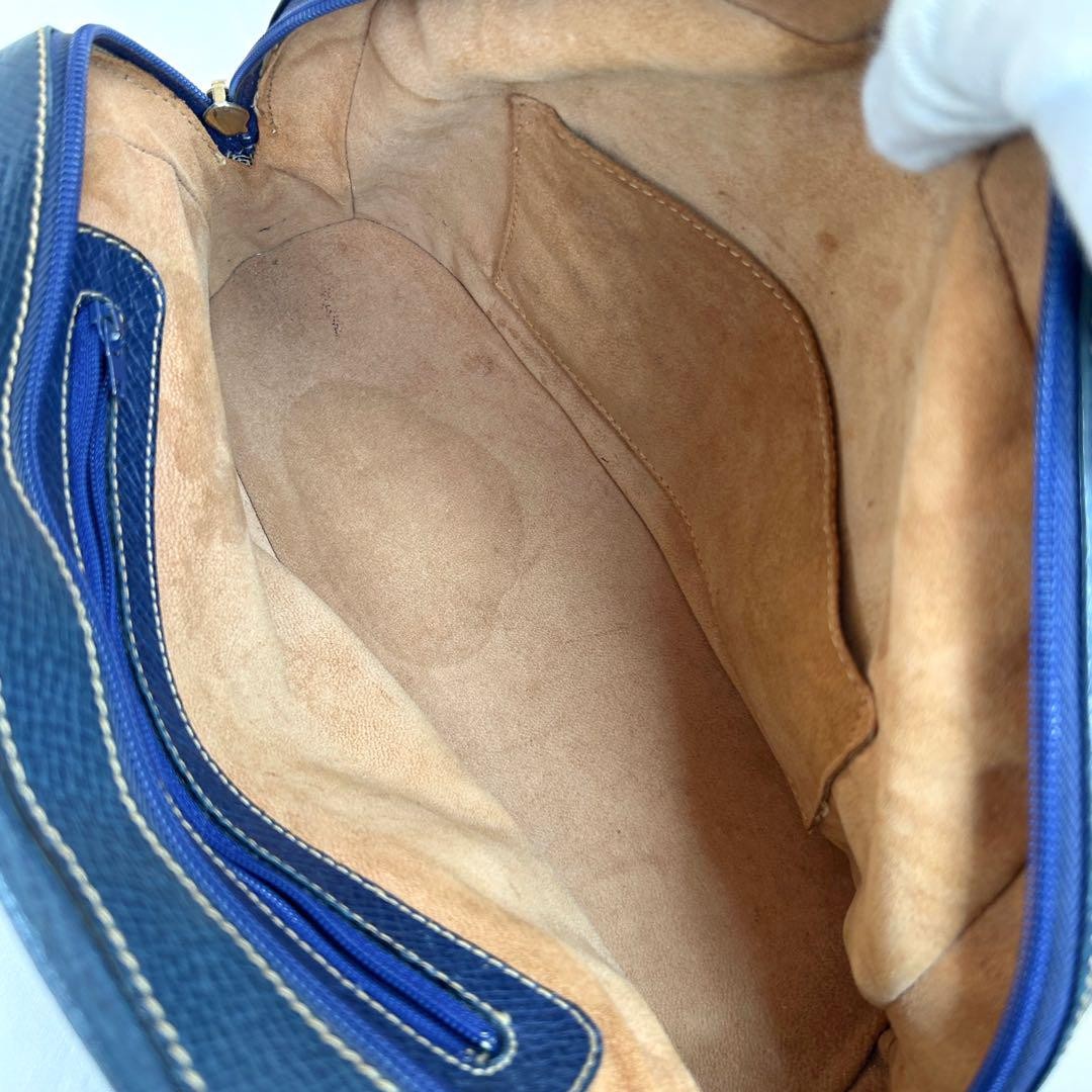 LOEWE Bag Hand Tote Purse Anagram Leather Blue Authentic Vintage