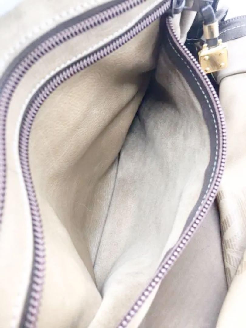 LOEWE Bag Amazona Hand Tote Purse Anagram Leather Suede Beige Brown Authentic