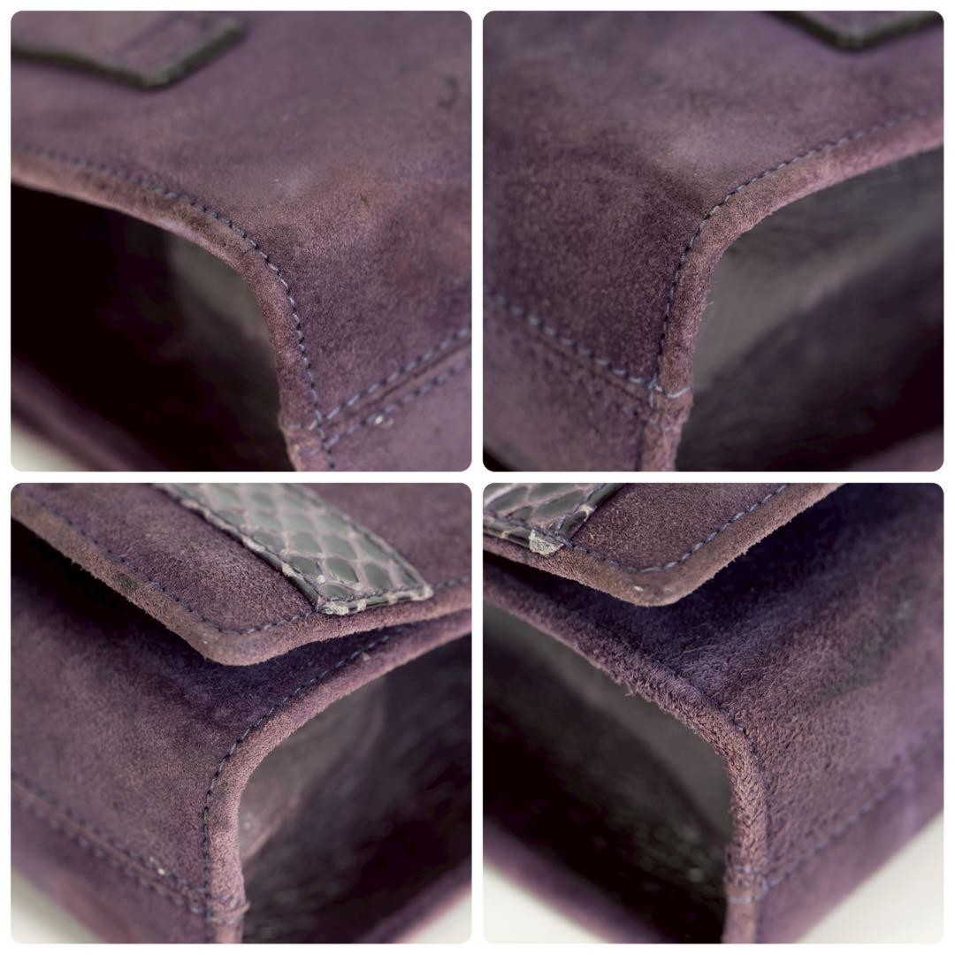Salvatore Ferragamo Shoulder bag Gancini Purse Purple Used Women's Authentic