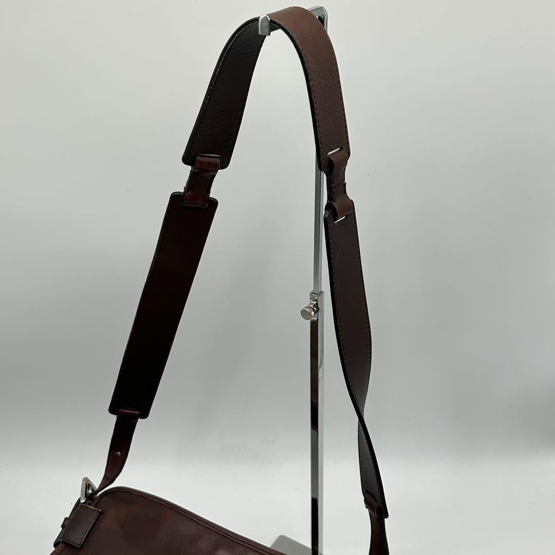 LOEWE Bag Anagram Shoulder Purse Leather Brown Authentic Vintage