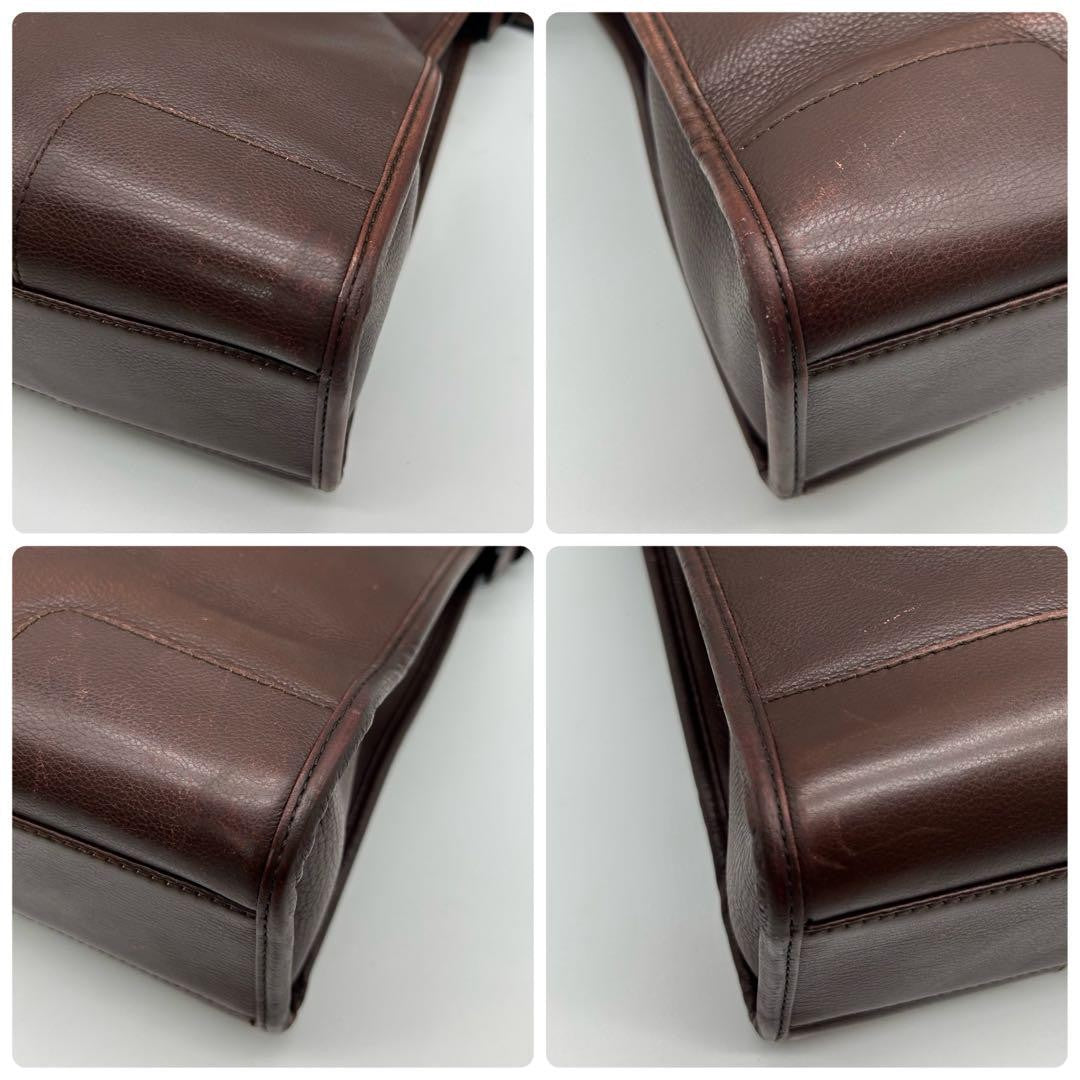 LOEWE Bag Anagram Shoulder Purse Leather Brown Authentic Vintage