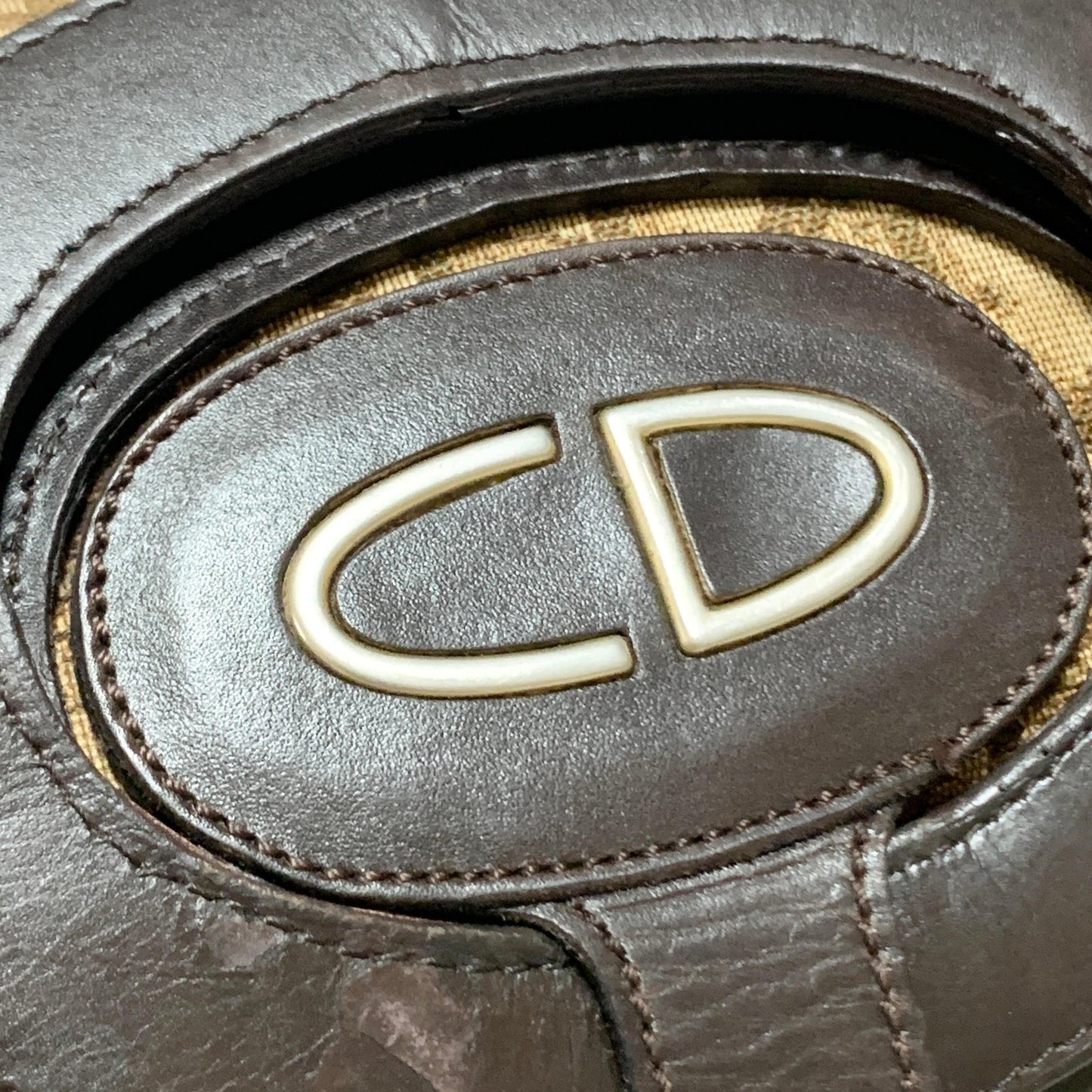 Christian Dior Trotter Clutch Bag CD Purse Handbag Canvas Brown Beige Auth Used