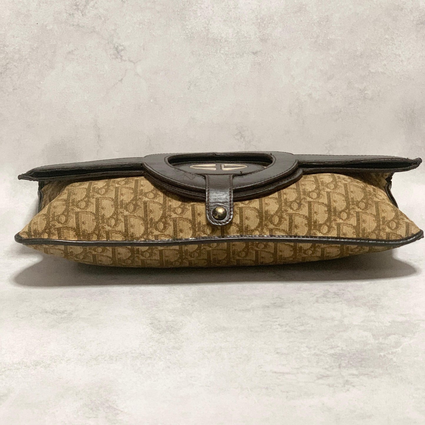 Christian Dior Trotter Clutch Bag CD Purse Handbag Canvas Brown Beige Auth Used