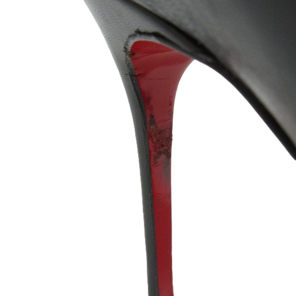 Christian Louboutin Shoes Pumps Heel EU 37 US 7 Leather Black Authentic