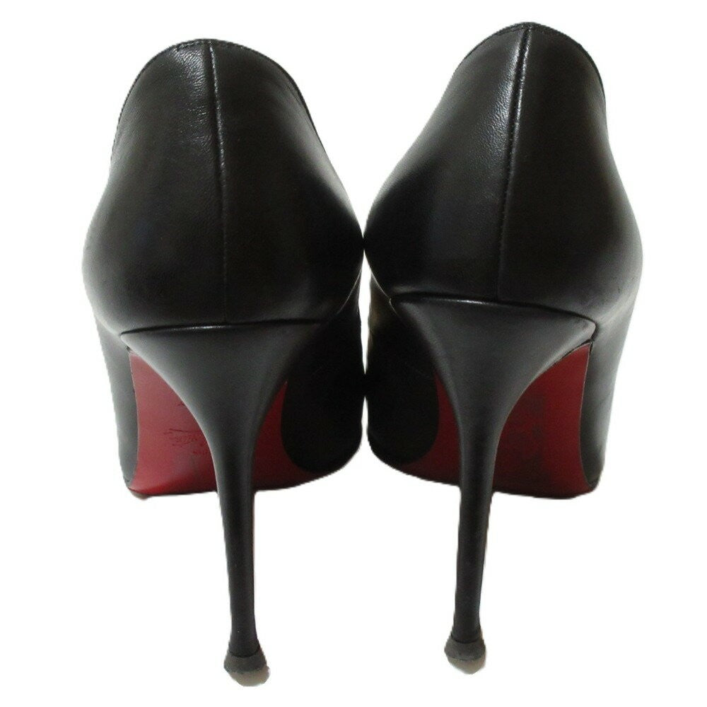 Christian Louboutin Shoes Pumps Heel EU 37 US 7 Leather Black Authentic