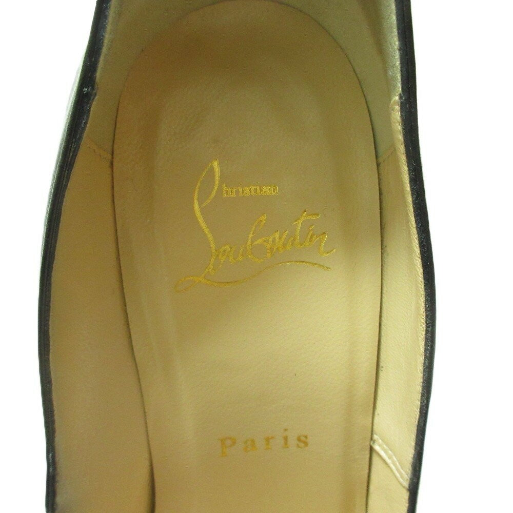 Christian Louboutin Shoes Pumps Heel EU 37 US 7 Leather Black Authentic