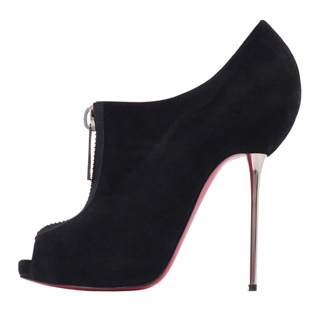 Christian Louboutin Boots Bootie Shoes EU 38 US 8 Suede Leather Black Authentic