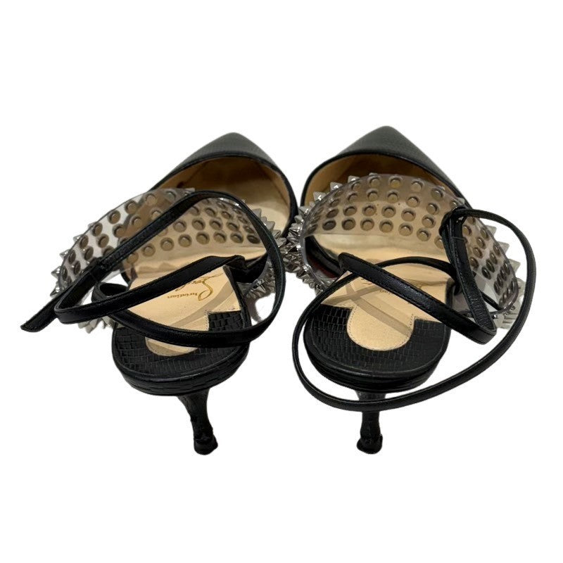 Christian Louboutin Shoes Pumps Heel EU 36 US 6 PVC Leather Black Authentic