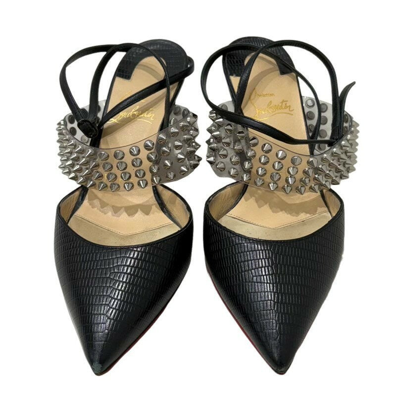 Christian Louboutin Shoes Pumps Heel EU 36 US 6 PVC Leather Black Authentic