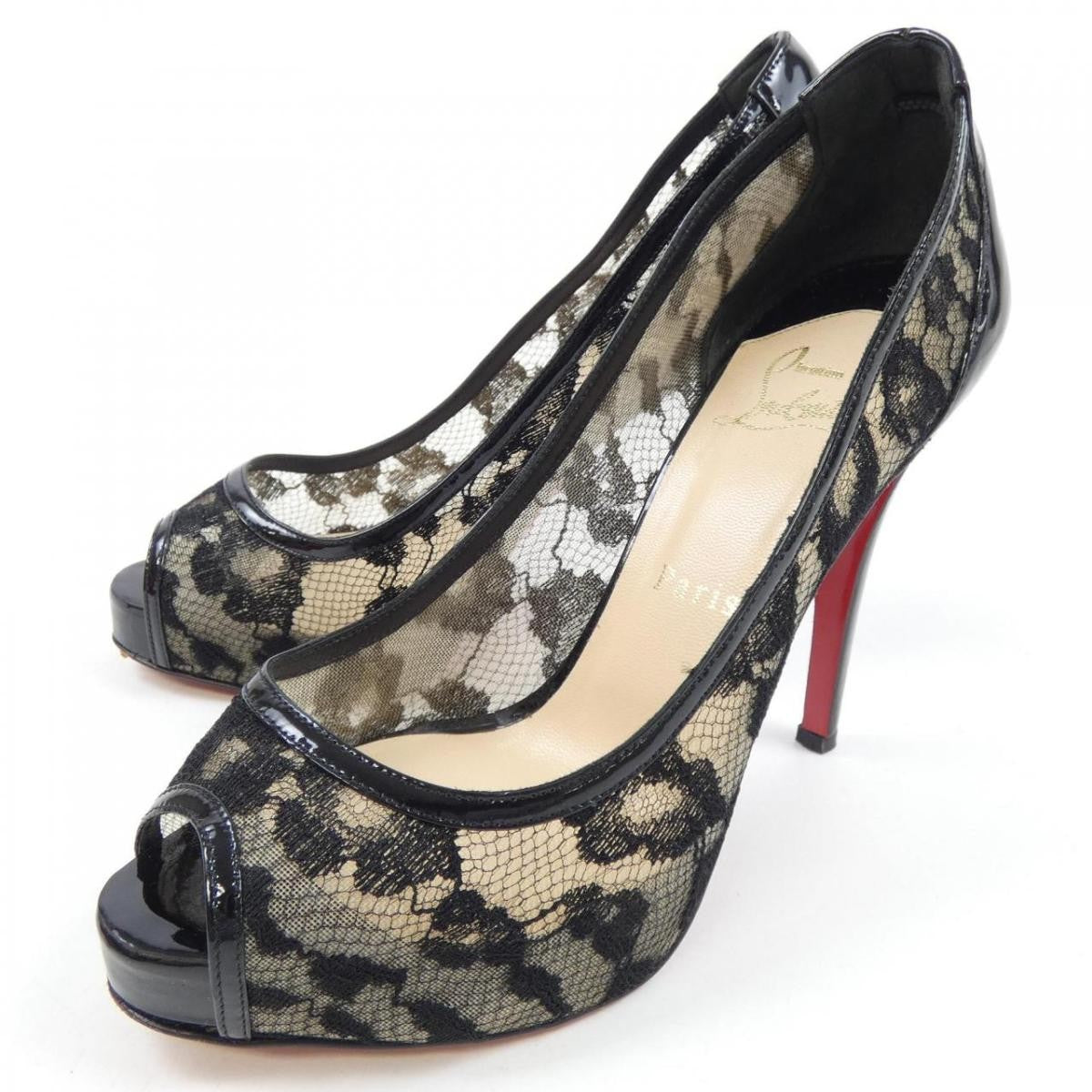 Christian Louboutin Shoes Pumps Heel EU 38 US 8 Black Authentic