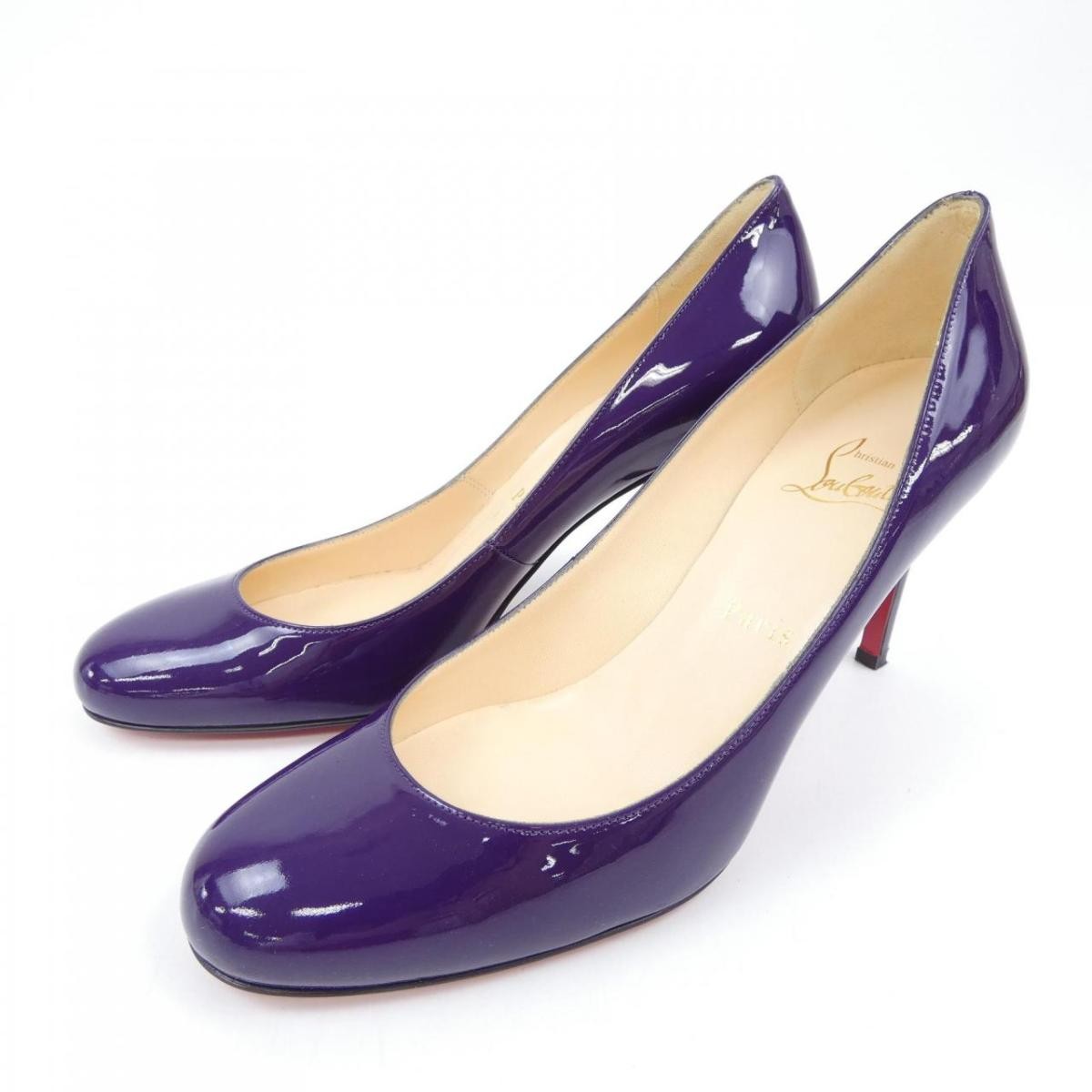 Christian Louboutin Shoes Pumps Heel EU 37.5 US 7.5 Purple Authentic
