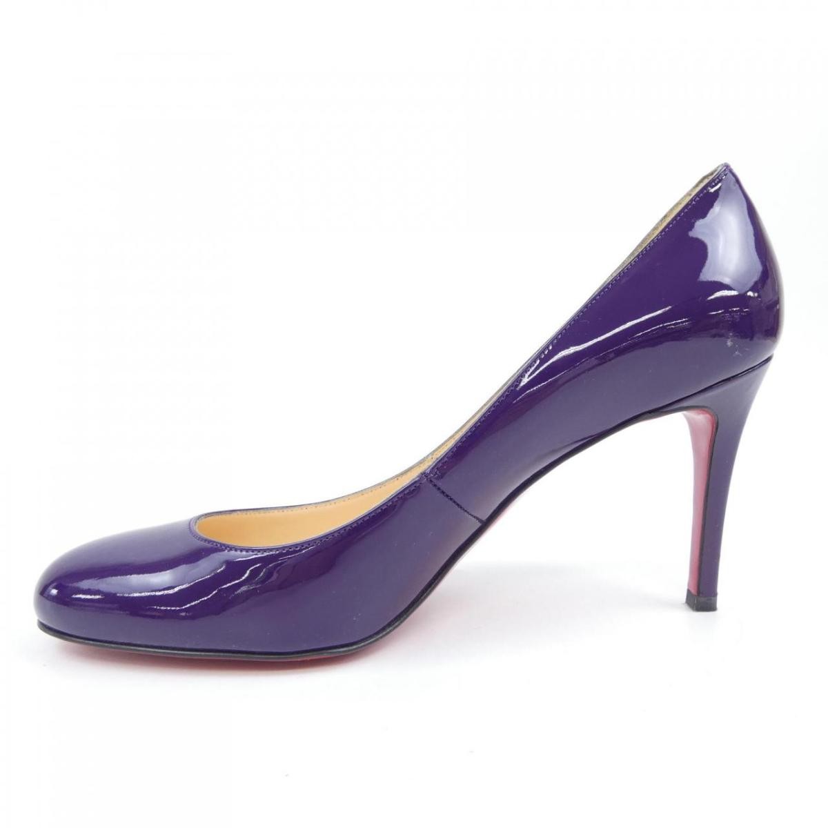 Christian Louboutin Shoes Pumps Heel EU 37.5 US 7.5 Purple Authentic