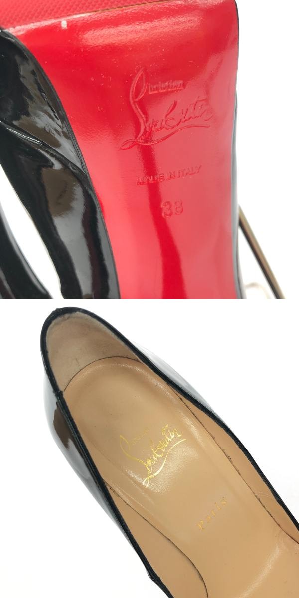 Christian Louboutin Shoes Pumps Heel EU 38 US 8 Black Authentic
