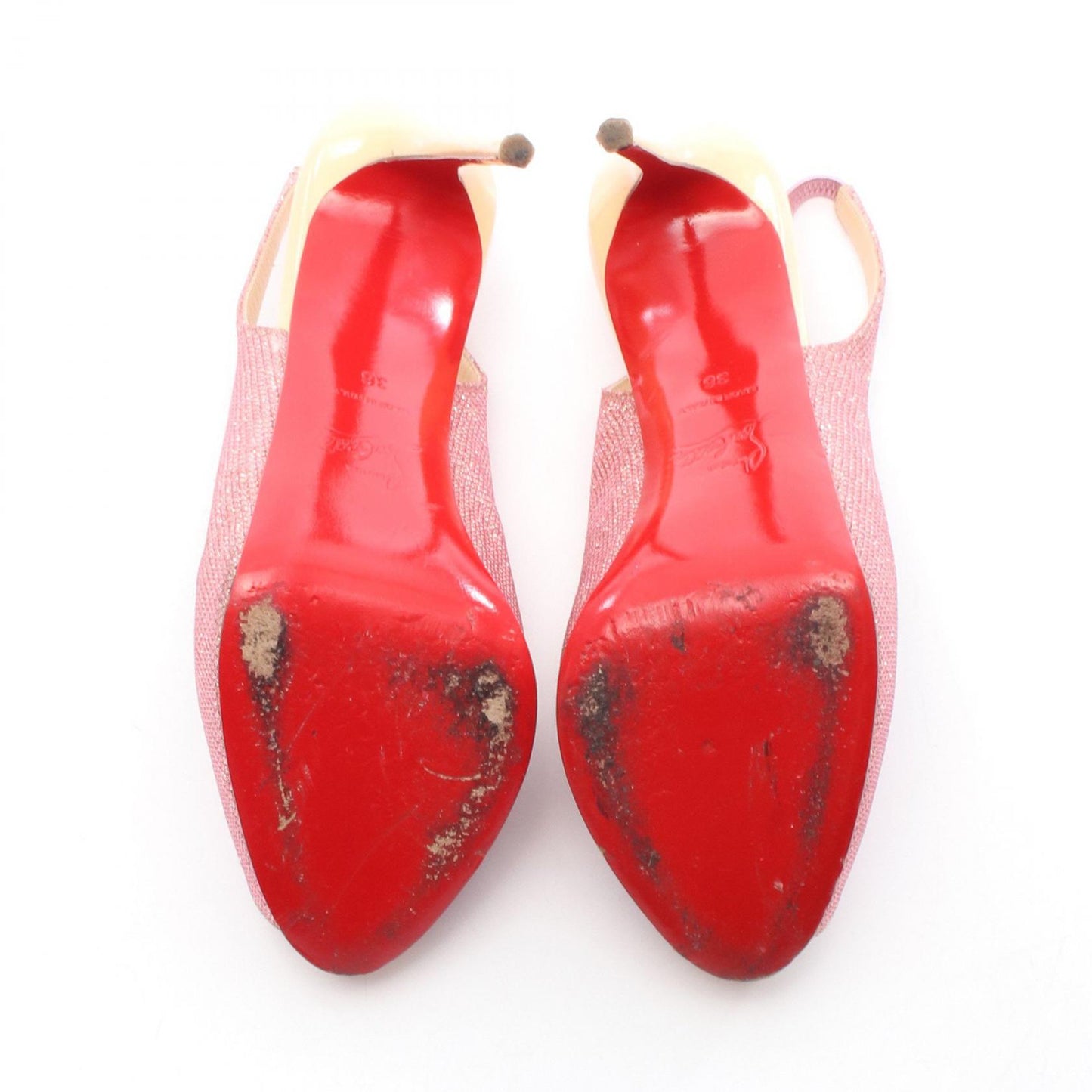 Christian Louboutin Shoes Pumps Heel EU 36 US 6 Leather Pink Authentic